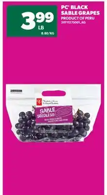 Real Canadian Superstore PC BLACK SABLE GRAPES offer