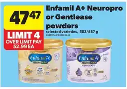 Real Canadian Superstore ENFAMIL A + NEUROPRO OR GENTLEASE POWDERS, 553/587 G offer