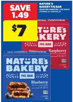 Real Canadian Superstore NATURE'S BAKERY FIG BAR, 270/340 G offer
