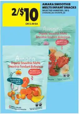 Real Canadian Superstore AMARA SMOOTHIE MELTS INFANT SNACKS, , 28 G offer