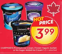 Sobeys CHAPMAN'S Premium Ice Cream, Frozen Yogurt, Sorbet or No Sugar Added Ice Cream offer