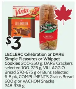 Sobeys LECLERC Célébration or DARE Simple Pleasures or Whippet Cookies offer