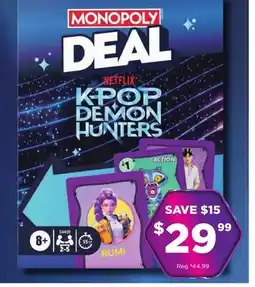 Showcase Monopoly Deal KPop Demon Hunters offer