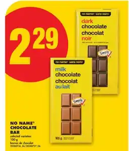 No Frills NO NAME CHOCOLATE BAR, 100 g offer