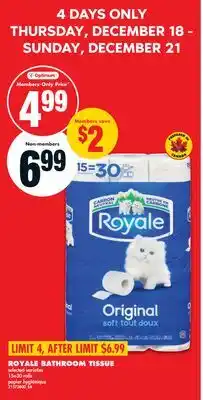 No Frills ROYALE BATHROOM TISSUE, 15 = 30 rolls offer
