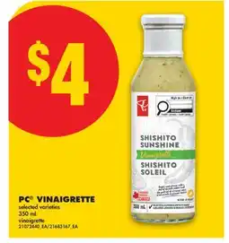 No Frills PC VINAIGRETTE, 350 mL offer