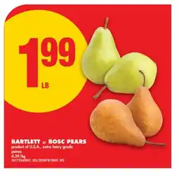 No Frills BARTLETT or BOSC PEARS offer