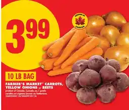 No Frills FARMER'S MARKET CARROTS, YELLOW ONIONS or BEETS offer
