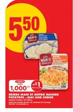 No Frills RESERS MAIN ST BISTRO MASHED POTATOES or MAC AND CHEESE offer