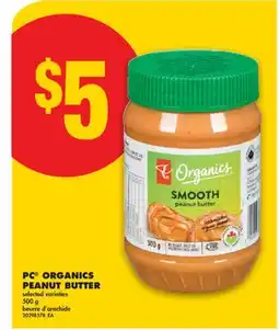 No Frills PC ORGANICS PEANUT BUTTER, 500 g offer