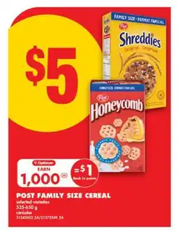 No Frills POST FAMILY SIZE CEREAL, 525-650 g offer
