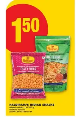 No Frills HALDIRAM'S INDIAN SNACKS, 150/160 G offer