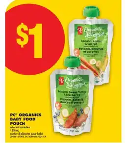 No Frills PC ORGANICS BABY FOOD POUCH, 128 mL offer