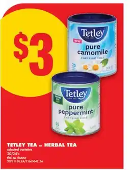 No Frills TETLEY TEA or HERBAL TEA, 20/24' s offer