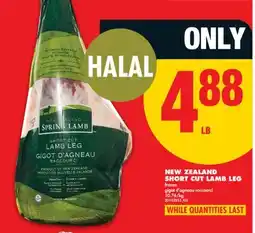 No Frills NEW ZEALAND SHORT CUT LAMB LEG offer