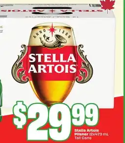 Chalo FreshCo Stella Artois Pilsner 12x473 mL Tall Cans offer