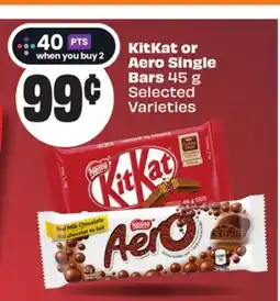 Chalo FreshCo KitKat or Aero Single Bars 45 g Selected Varieties offer