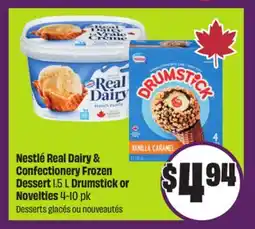 Chalo FreshCo Nestlé Real Dairy & Confectionery Frozen Dessert 1.5 L Drumstick or Novelties 4 -10 pk offer