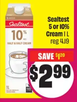 Chalo FreshCo Sealtest 5 or 10% Cream 1 L offer