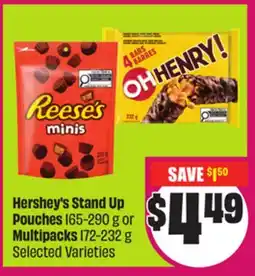 Chalo FreshCo Hershey's Stand Up Pouches 165-290 g or Multipacks 172-232 g Selected Varieties offer
