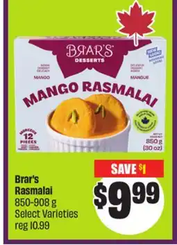 Chalo FreshCo Brar's Rasmalai 850-908 g Select Varieties offer
