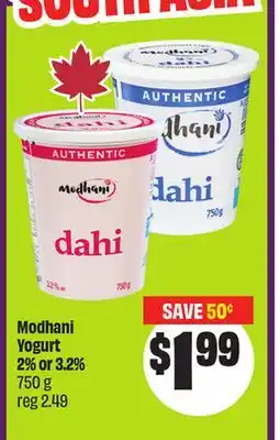 Chalo FreshCo Modhani Yogurt 2% or 3.2% 750 g offer