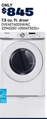 RONA 7.5 cu. ft. dryer offer