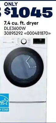 RONA LG 7.4 cu. ft. dryer offer