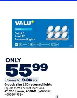 RONA 6-pack slim LED recessed lights offer