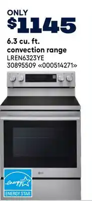 RONA LG 6.3 cu. ft. convection range offer