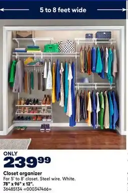 RONA Closet organizer 78 x 96 x 12 offer