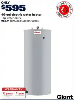 RONA 40-gal electric water heater 240-V offer