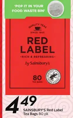 Sobeys SAINSBURY'S Red Label Tea Bags offer