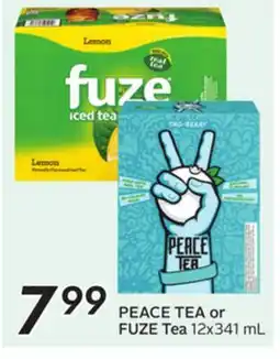 Sobeys PEACE TEA or FUZE Tea offer