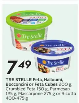 Sobeys TRE STELLE Feta, Halloumi, Bocconcini or Feta Cubes offer