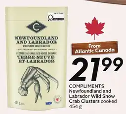 Sobeys COMPLIMENTS Newfoundland and Labrador Wild Snow Crab Clusters offer