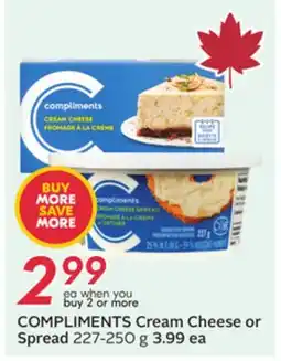 Sobeys COMPLIMENTS Cream Cheese or Spread offer