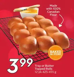 Sobeys Tray or Butter Topped Rolls offer
