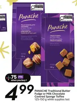 Sobeys PANACHE Traditional Butter Fudge or Milk Chocolate Covered Sponge Toffee offer