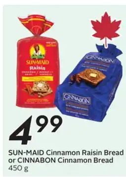 Sobeys SUN-MAID Cinnamon Raisin Bread or CINNABON Cinnamon Bread offer