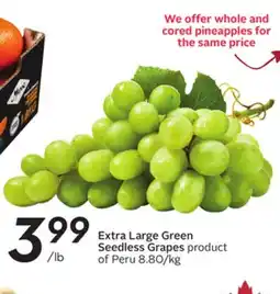 Sobeys Extra Large Green Seedless Grapes offer