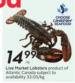 Sobeys Live Market Lobsters offer
