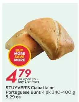 Sobeys STUYVER'S Ciabatta or Portuguese Buns offer