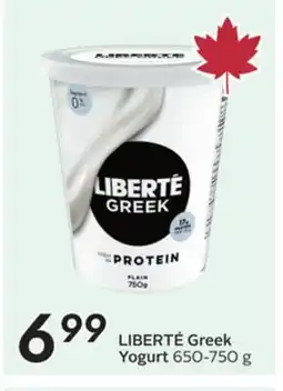 Sobeys LIBERTÉ Greek Yogurt offer