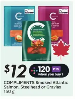 Sobeys COMPLIMENTS Smoked Atlantic Salmon, Steelhead or Gravlax offer