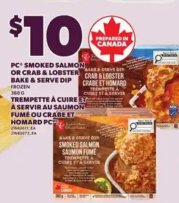 Independent Grocer PC SMOKED SALMON OR CRAB & LOBSTER BAKE & SERVE DIP, 360G offer