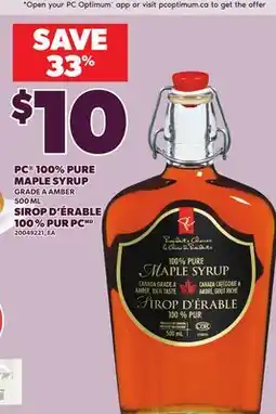 Independent Grocer PC 100% PURE MAPLE SYRUP 500 ML offer