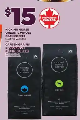 Independent Grocer KICKING HORSE ORGANIC WHOLE BEAN COFFEE, 454 G offer