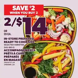 Independent Grocer IN-STORE PREPARED READY TO COOK SIDE, 545-865 G offer