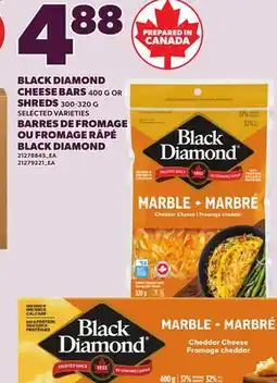 Independent Grocer BLACK DIAMOND CHEESE BARS 400 G OR SHREDS 300-320 G offer